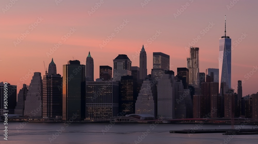 an image of a skyline at sunset