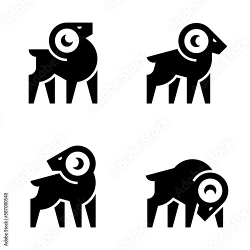 Ram Logo. Icon design. Template elements