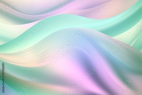 Holographic iridescent surface  wrinkled foil. Hologram background. Generative AI