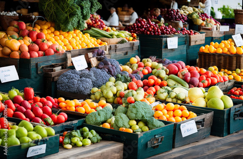 a large display of fruits and vegetables