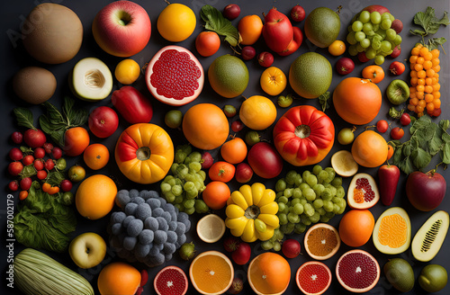 a large group of different fruits and vegetables