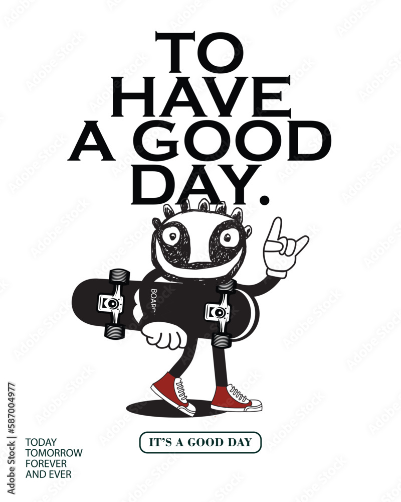 Vector illustration cartoon character skateboarding. Vector design for apparel prints, posters and other uses. Vector illustration cartoon character skateboarding. Vector design for apparel prints, posters and other uses.