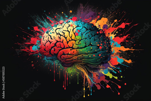 Colorful Brain Bursting with Creativity generative ai