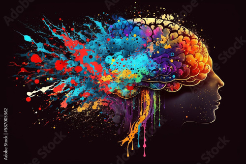 Colorful Brain Bursting with Creativity generative ai