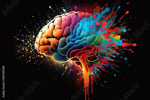 Colorful Brain Bursting with Creativity generative ai