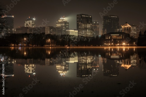 city skyline at night Generative Ai © Magaritas