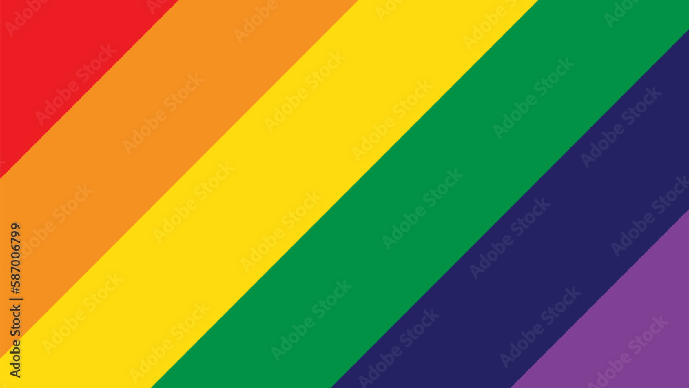 LGBT Flag Background. Vector Background with LGBTQ Pride Flag Rainbow Colors. Diagonal Rainbow LGBT Flag Pattern Background. Stock Vector.