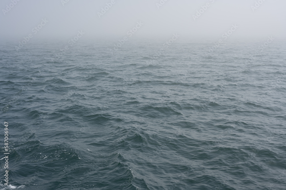 fog and waves on the sea fog and waves on the sea