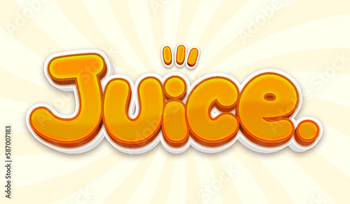 Juice Fun 3D Editable Text Effect With Orange Color