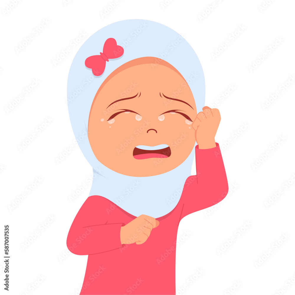 Sweet girl Crying sobbing, with tears that keep flowing Sweet girl Crying sobbing, with tears that keep flowing