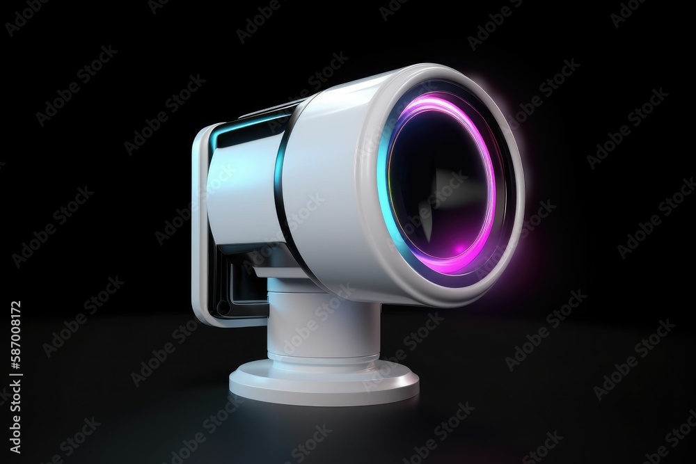 Video camera on white. Generative AI. Video camera on white. Generative AI.