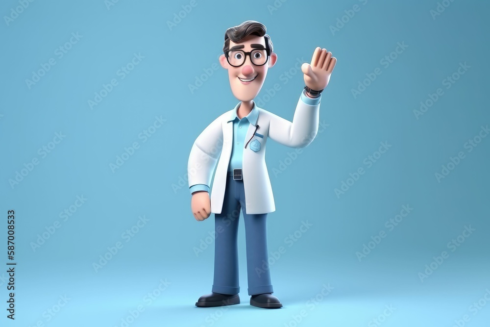 Doctor on a blue background. Generative AI. Doctor on a blue background. Generative AI.