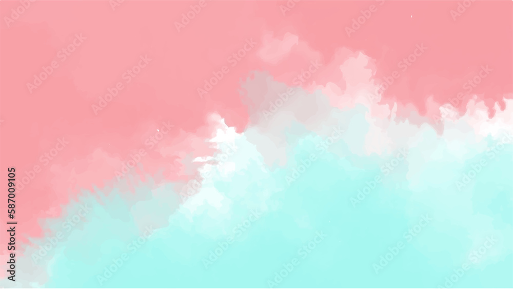 Obraz premium Abstract blue and pink watercolor background for your design, watercolor background concept, vector.