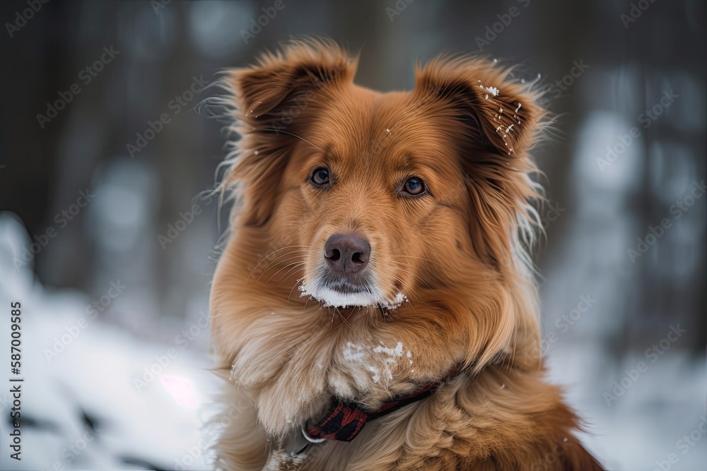 picture of a dog in the snow. Generative AI