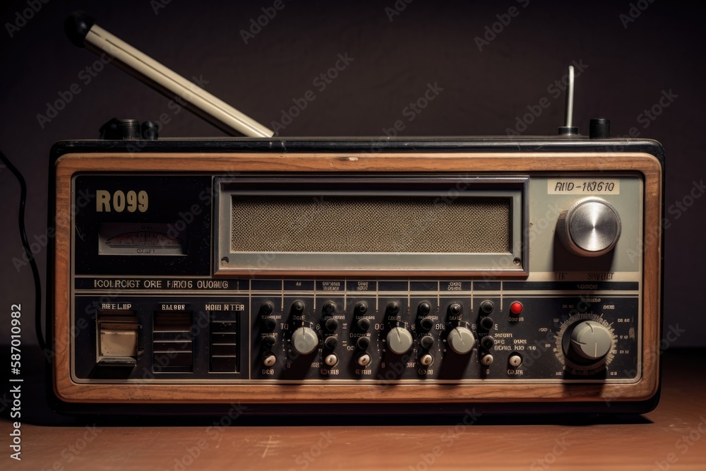 Fototapeta premium vintage radio isolated on white Generative Ai