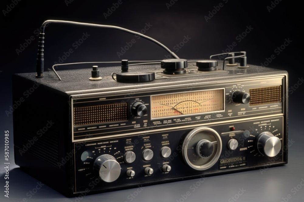 Fototapeta premium vintage radio isolated on white Generative Ai