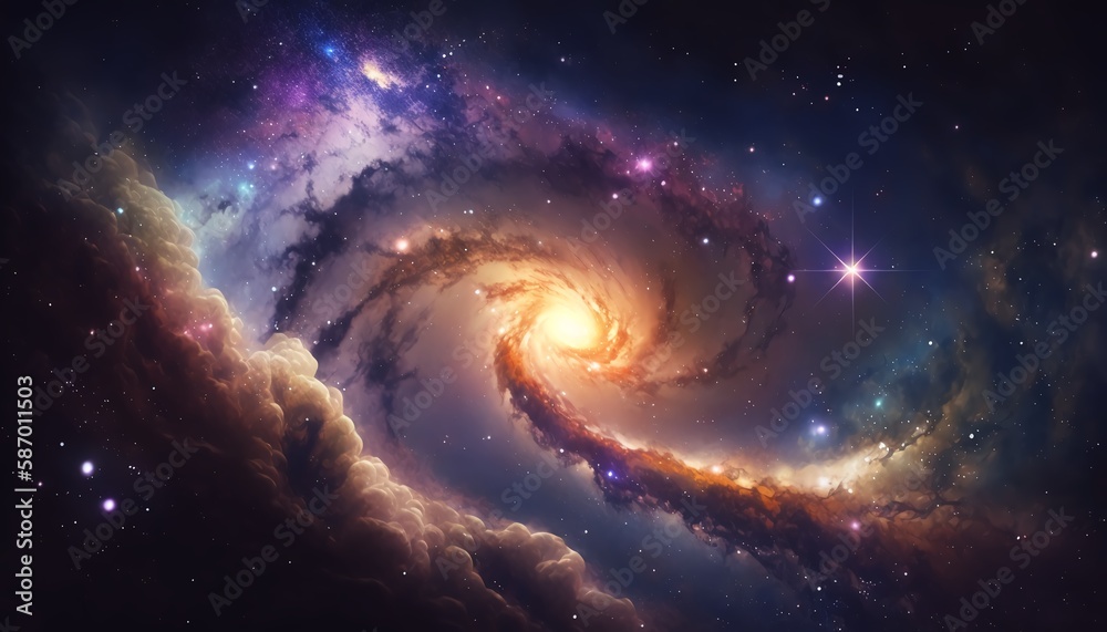 Fototapeta premium Realistic background map of starry sky and Milky Way,Generative AI