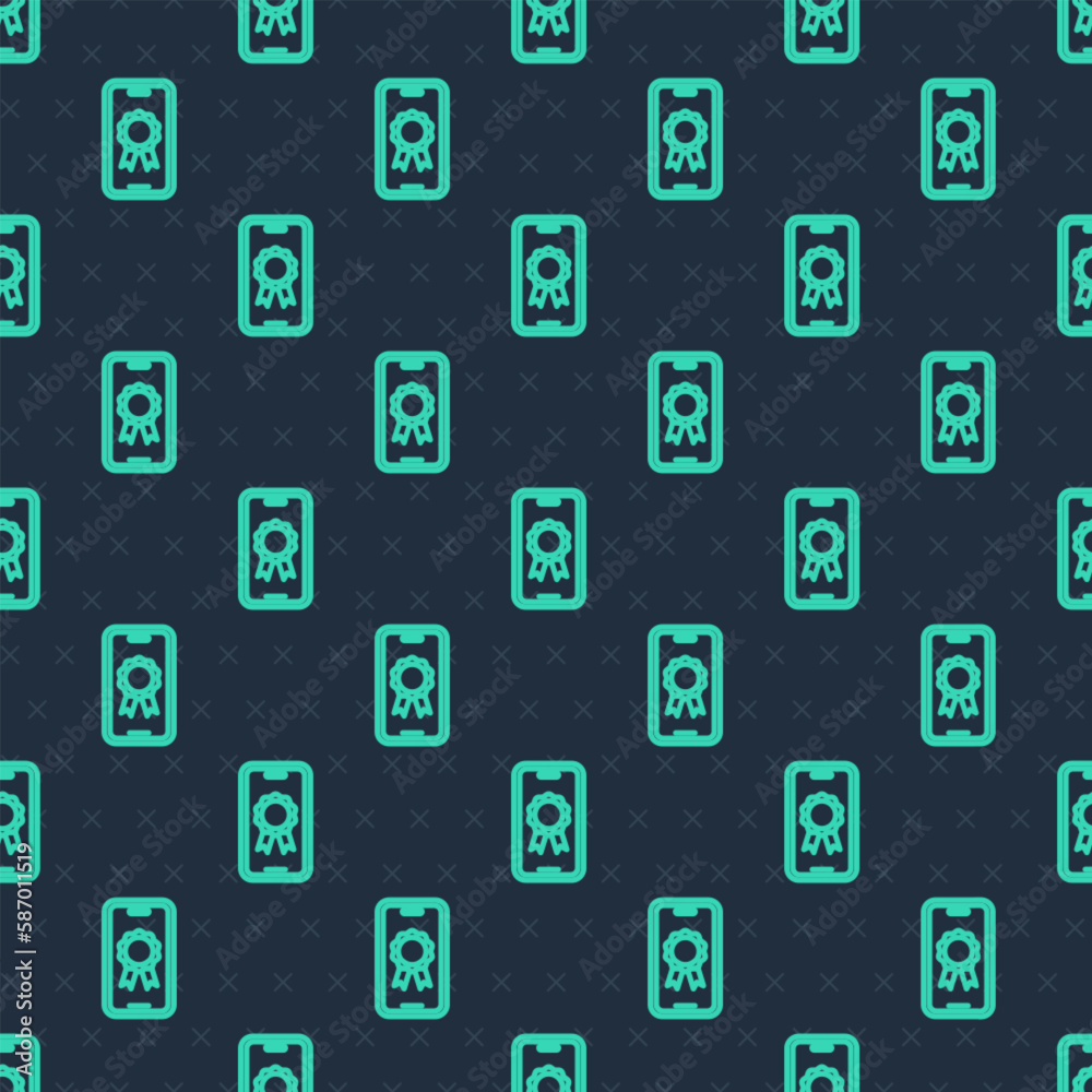 Green line Online education with diploma icon isolated seamless pattern on blue background. Diploma online at home. Webinar and video seminar learning. Vector Green line Online education with diploma icon isolated seamless pattern on blue background. Diploma online at home. Webinar and video seminar learning. Vector