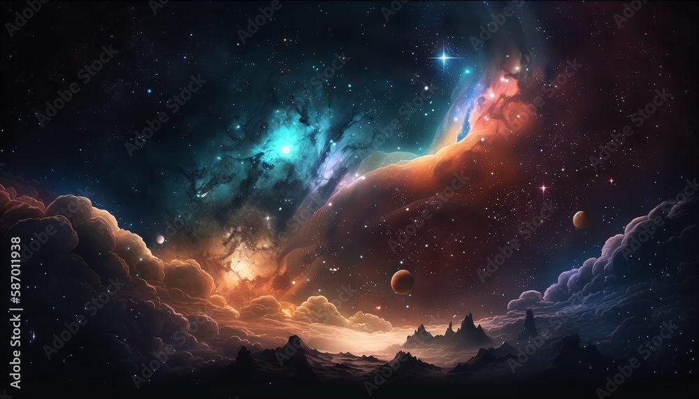 Fototapeta premium dazzling starry sky wallpaper universe starry sky background,Generative AI