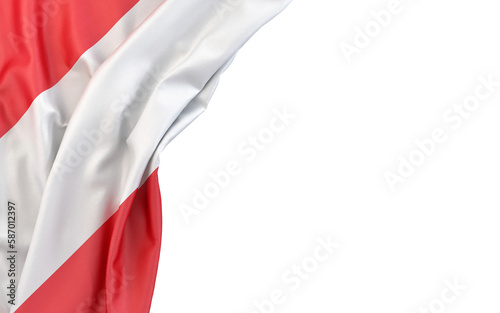 Fotografie Flag of Austria in the corner on white background