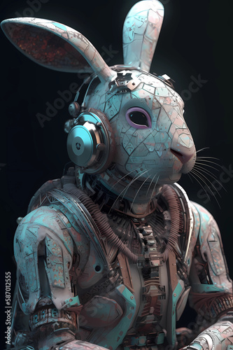 Futuristic Easter Bunny with clothing © Doris
