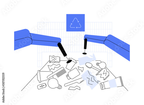 Robotic picking abstract concept vector illustration.