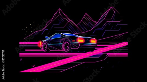 synth wave car