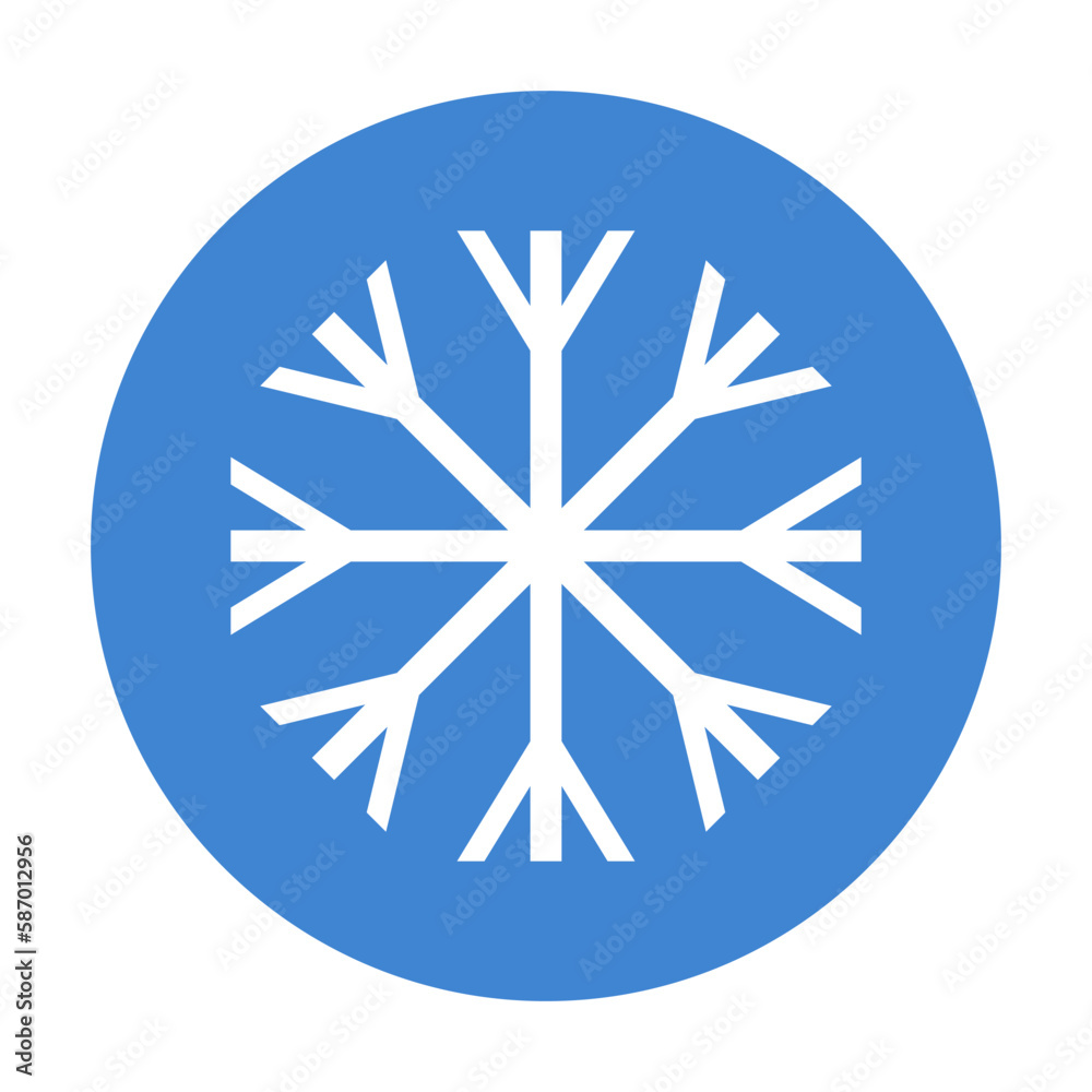 Round snowflake icon. Winter and ice crystal. Vector. Round snowflake icon. Winter and ice crystal. Vector.