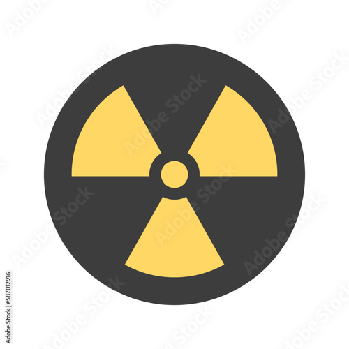 Round nuclear icon. Radioactive Hazard Icon. Vector.