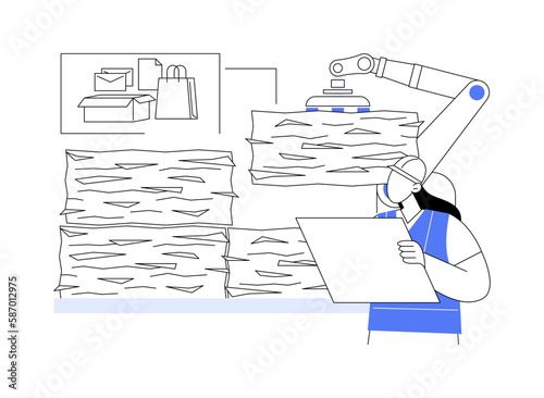 Paper recycling abstract concept vector illustration.
