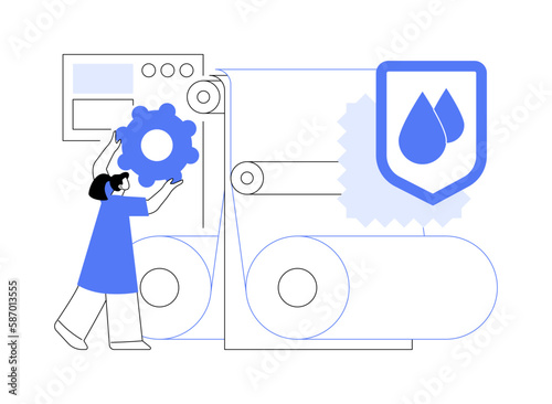 Fabric laminating abstract concept vector illustration.