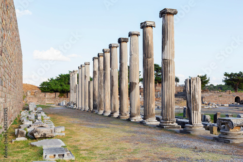Columns in the Sanctuary of Asclepion, the ruins of Pergamon lower city. Bergama (Izmir region), Turkey (Turkiye) photo