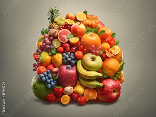 Pile of Fresh Fruits  Wallpaper  AI Generated