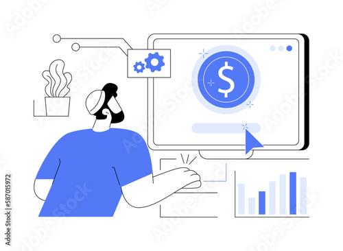 PPC management abstract concept vector illustration.