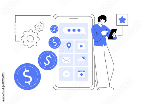 App monetization abstract concept vector illustration.