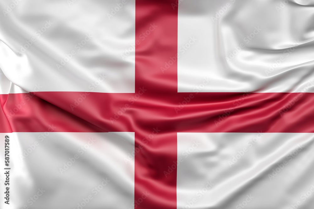 Ruffled Flag of England. 3D Rendering Ruffled Flag of England. 3D Rendering