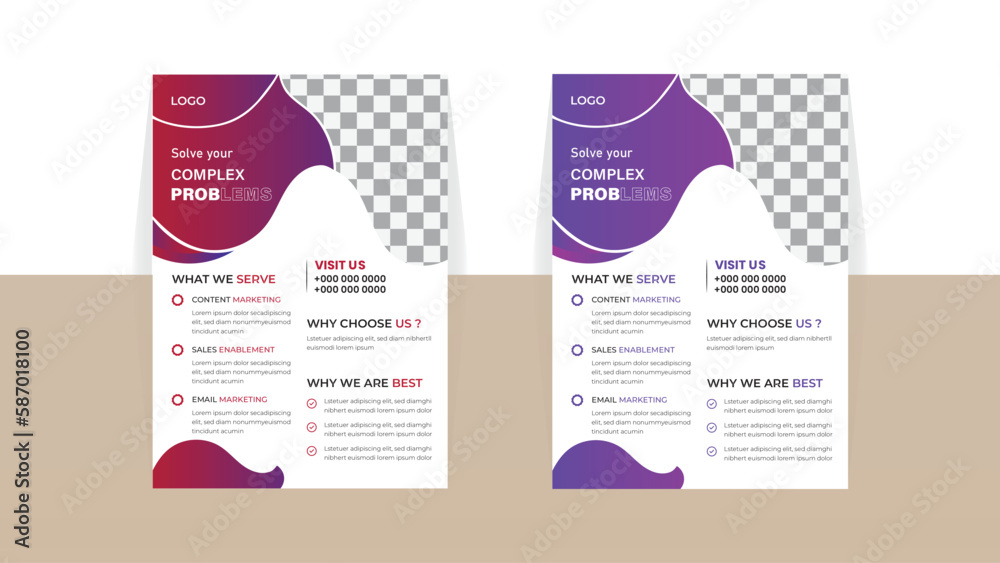 Business a4 flyer template, modern business flyer template, abstract business flyer and creative design.