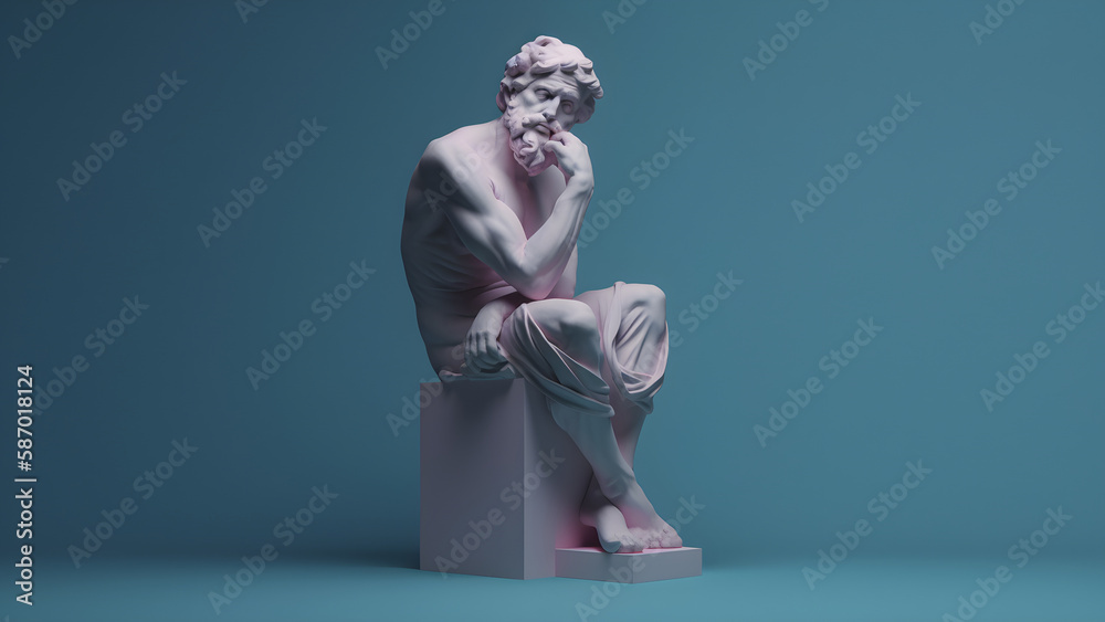 Obraz premium Greek Stoic Philosopher statue digital render