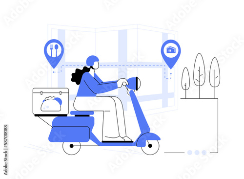 Food delivery abstract concept vector illustration.