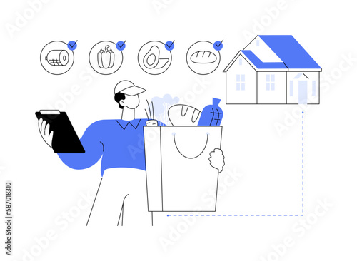 Grocery pick up service abstract concept vector illustration.