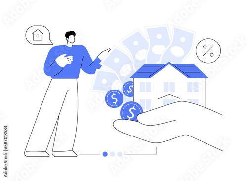 Mortgage relief program abstract concept vector illustration.