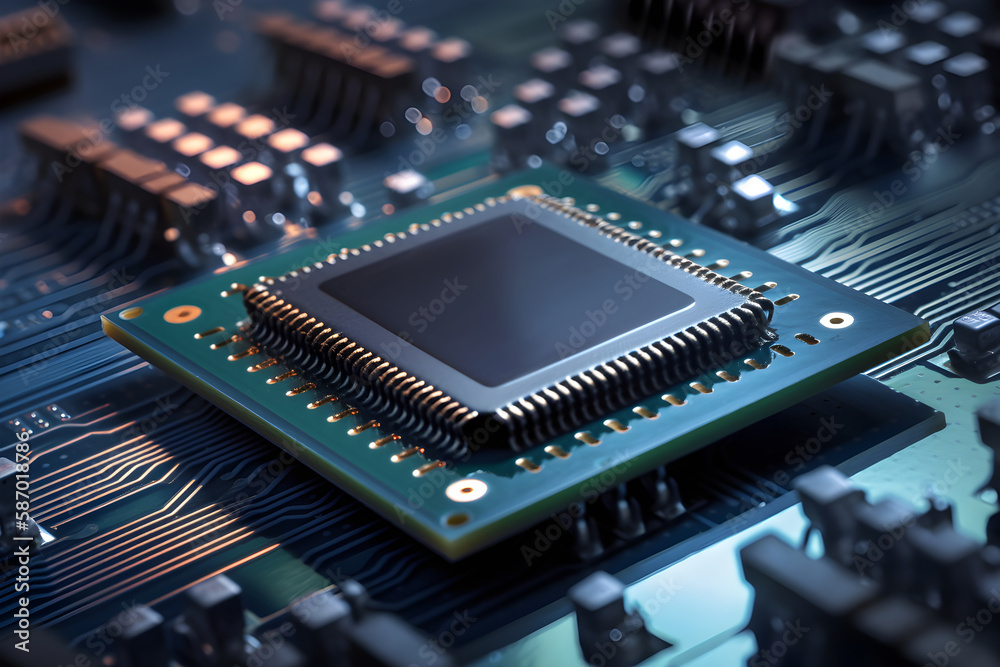 Semiconductor technology digital render Semiconductor technology digital render
