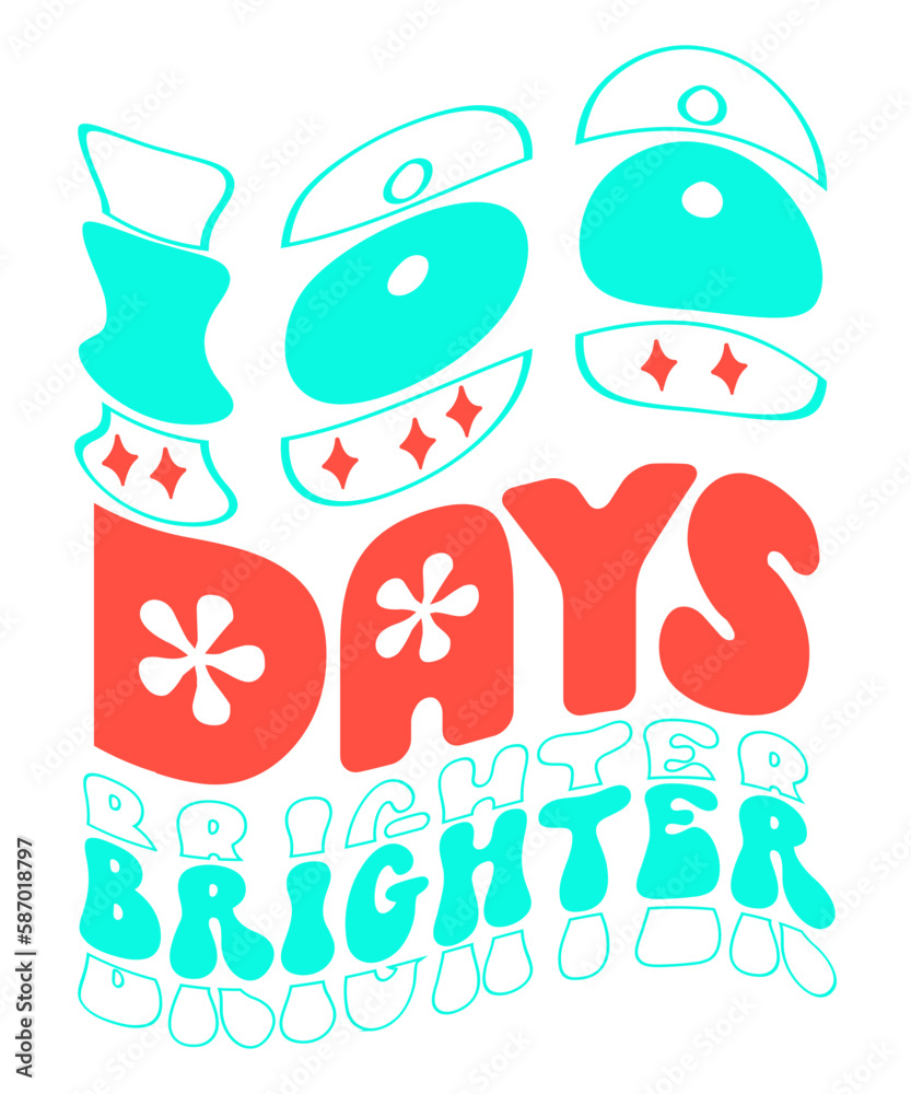100 Days Brighter Retro SVG