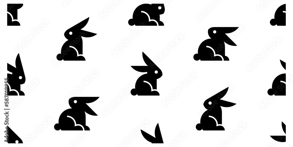 Seamless pattern with Rabbits. isolated on white background Seamless pattern with Rabbits. isolated on white background