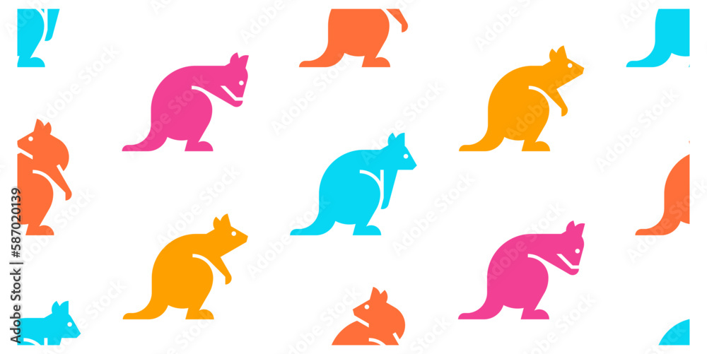 Seamless pattern with Quokkas. isolated on white background Seamless pattern with Quokkas. isolated on white background