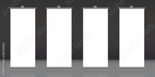 Blank roll-up banners Mockup