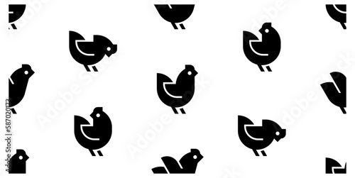 Seamless pattern with Chickens. isolated on white background