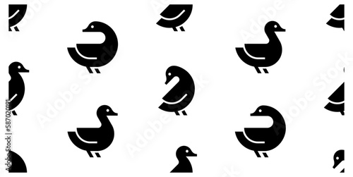 Seamless pattern with Ducks. isolated on white background