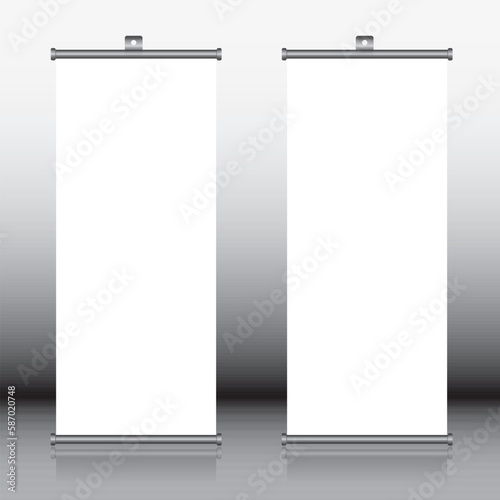 Blank roll-up banners Mockup