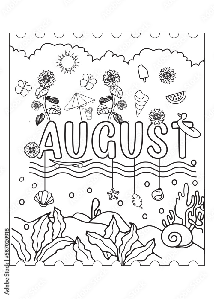 Naklejka premium Days Of The Week and month Worksheet